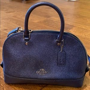 Coach metallic blue purse NWT